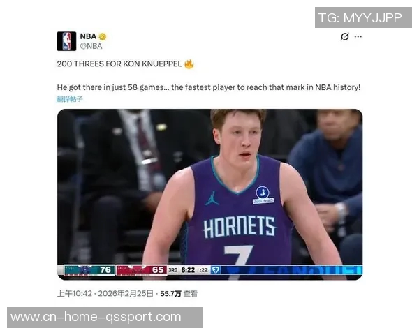 克尼佩尔本赛季三分球命中数达168超越库里新秀赛季表现